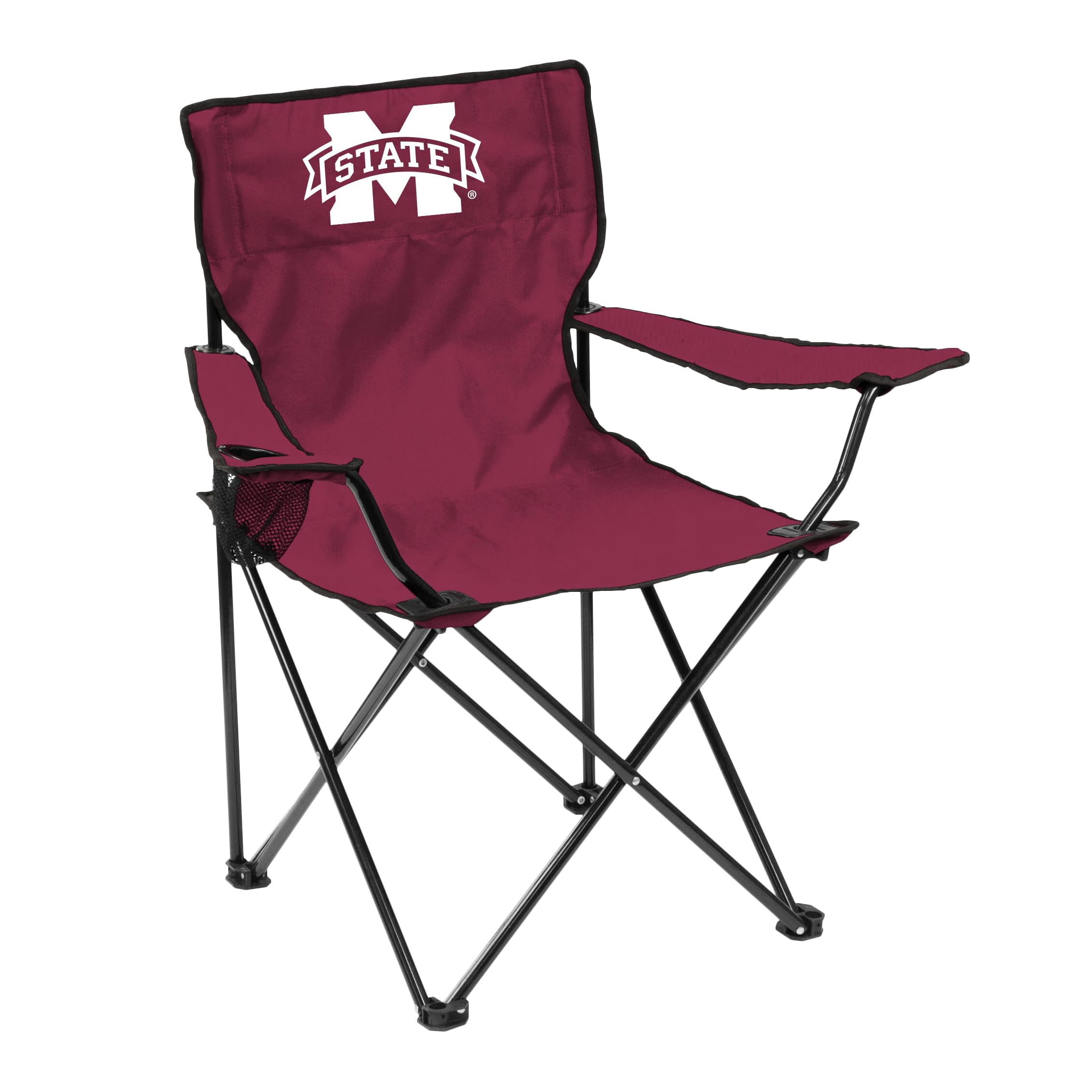 Logo Brands NCAA Mississippi State Bulldogs Quad Chair, Unisex Adult Chair with One Cup Holder, Team Color, One Size