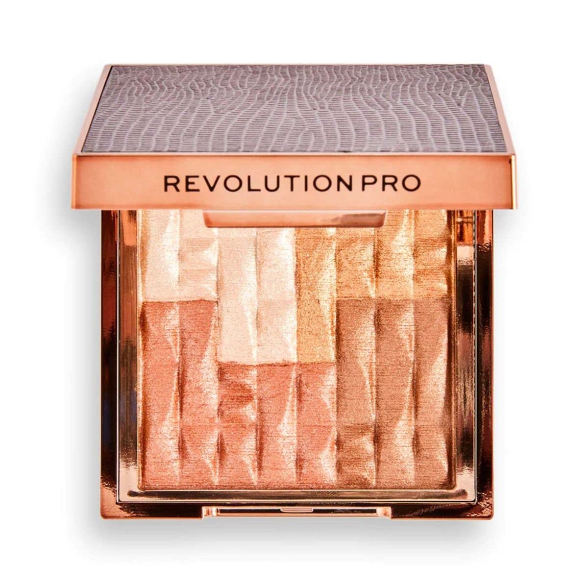 Revolution Pro- Goddess Glow Shimmer Brick Bronzer- Afterglow (Pink-Fair/Light skin tones) | Highly-Pigmented Powder | Easy-to-blend Formula, For a Silky and Luminous Effect | Cruelty Free -8 gm - Image 4 thumbnail