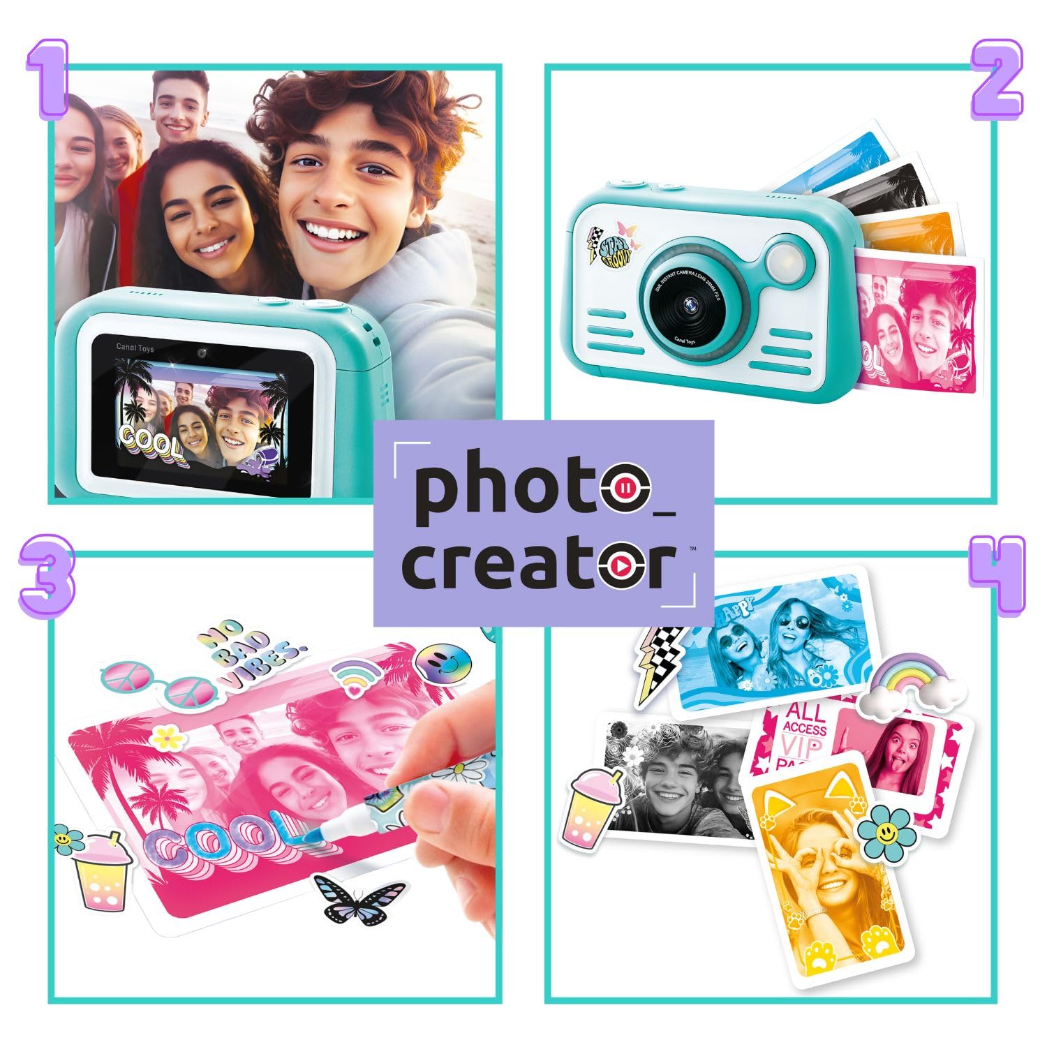 Photo Creator Instant Print Camera 2.0, Real Photo Paper, 3″ Touchscreen & Built-In Flash with Ring Light - Image 4