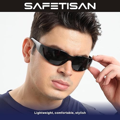 Miniatura 7 de Gafas de seguridad tintadas a granel, paquete de 24, gafas de seguridad protectoras sombreadas, gafas de sol con protección UV, lente de humo oscuro