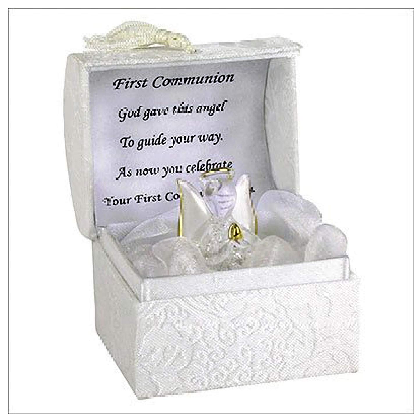 Cellini Crystal Glass First Holy Communion Guardian Angel Blessing Chest