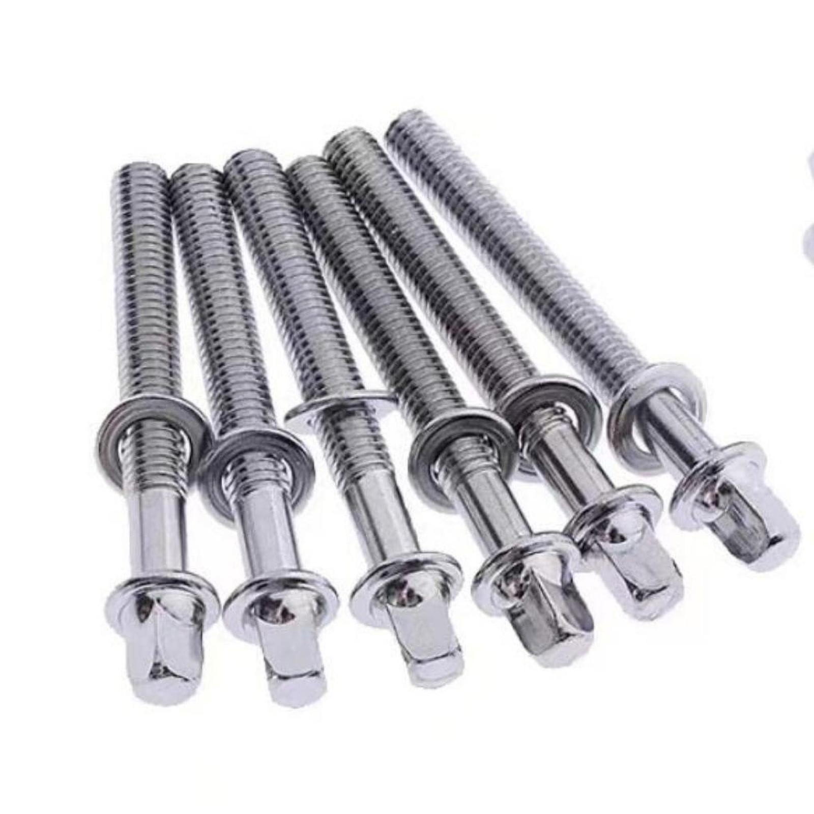 6 Stück Trommelspannstäbe M5 x 70 mm Silber Drum Lug Befestigungsschrauben für Percussion