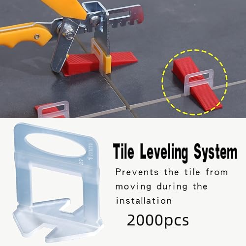 Miniatura 3 de SODTAK Sistema de nivelación de azulejos espaciadores de 132 pulgadas, clips niveladores de azulejos, espaciadores niveladores de azulejos, 2000