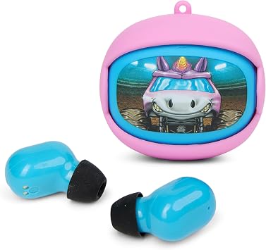 Monster Jam - Wireless Earbuds, True Wireless Bluetooth Earbuds, in-Ear Headphones with Active Noise Cancelling and Charging Case Sparkle Smash
