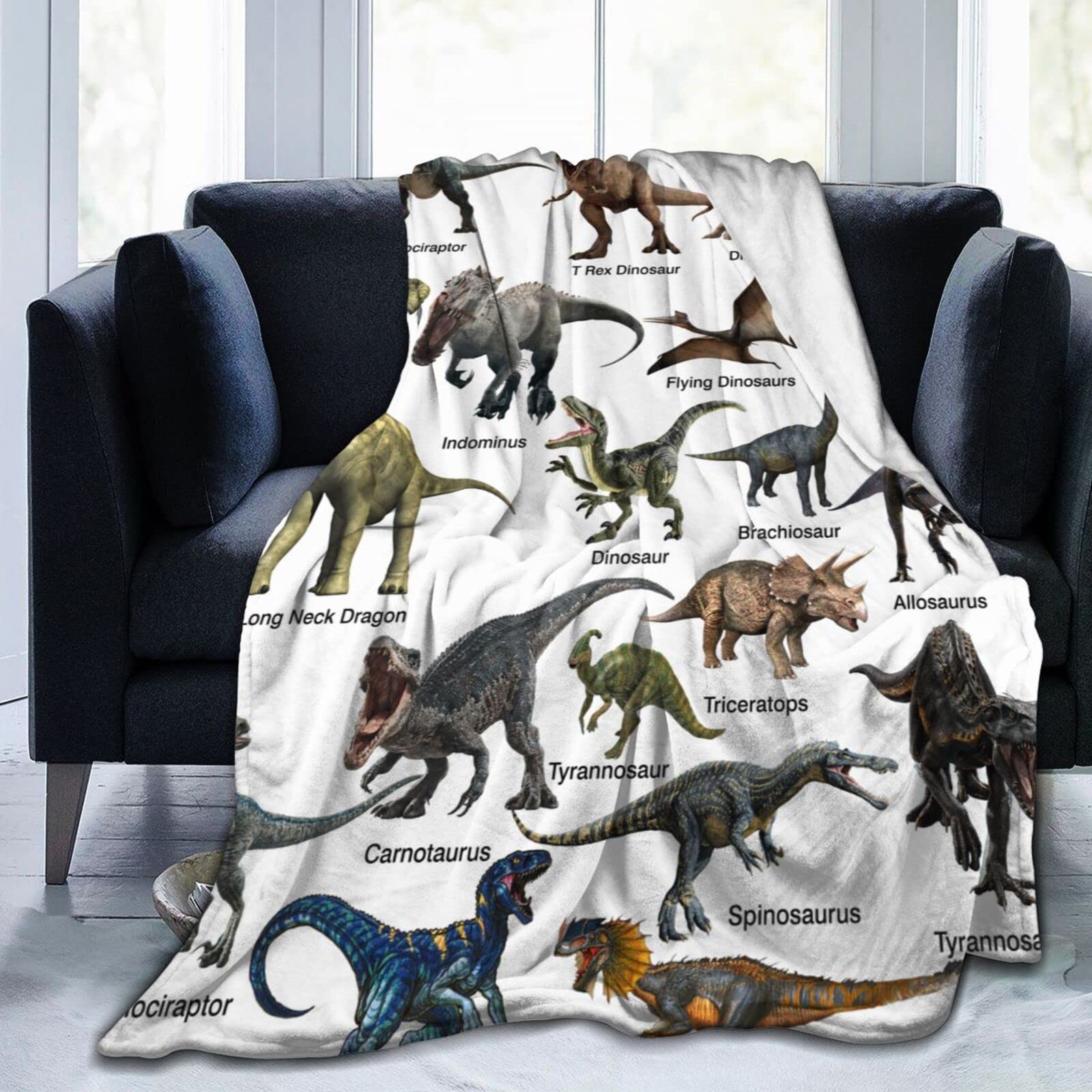 ブランケット 動物 きょうりゅう 70x100cm フランネル 裏ボア （ 毛布