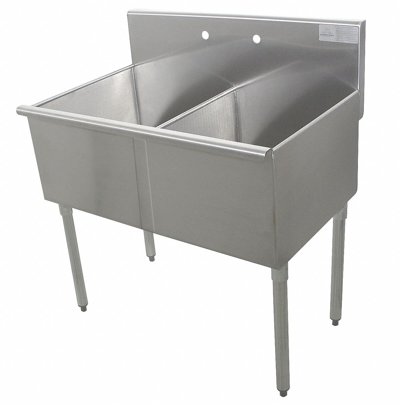 Advance Tabco Utility Sink, Stainless Steel, 48 in L