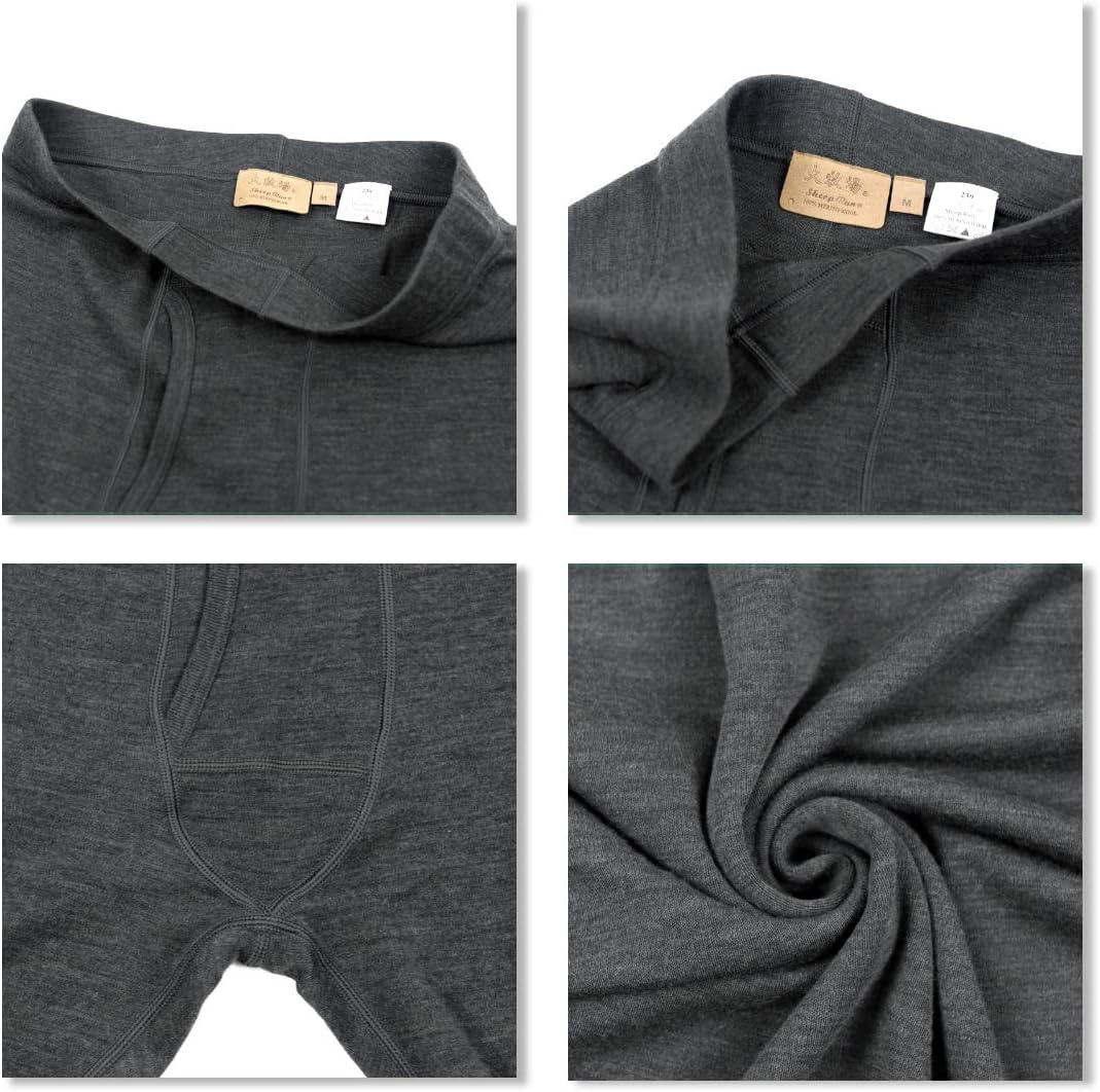 SHEEP RUN 100% Merino Wool Men's Midweight Anti Odor Thermal Underwear Bottom Pant Long Johns - Image 3