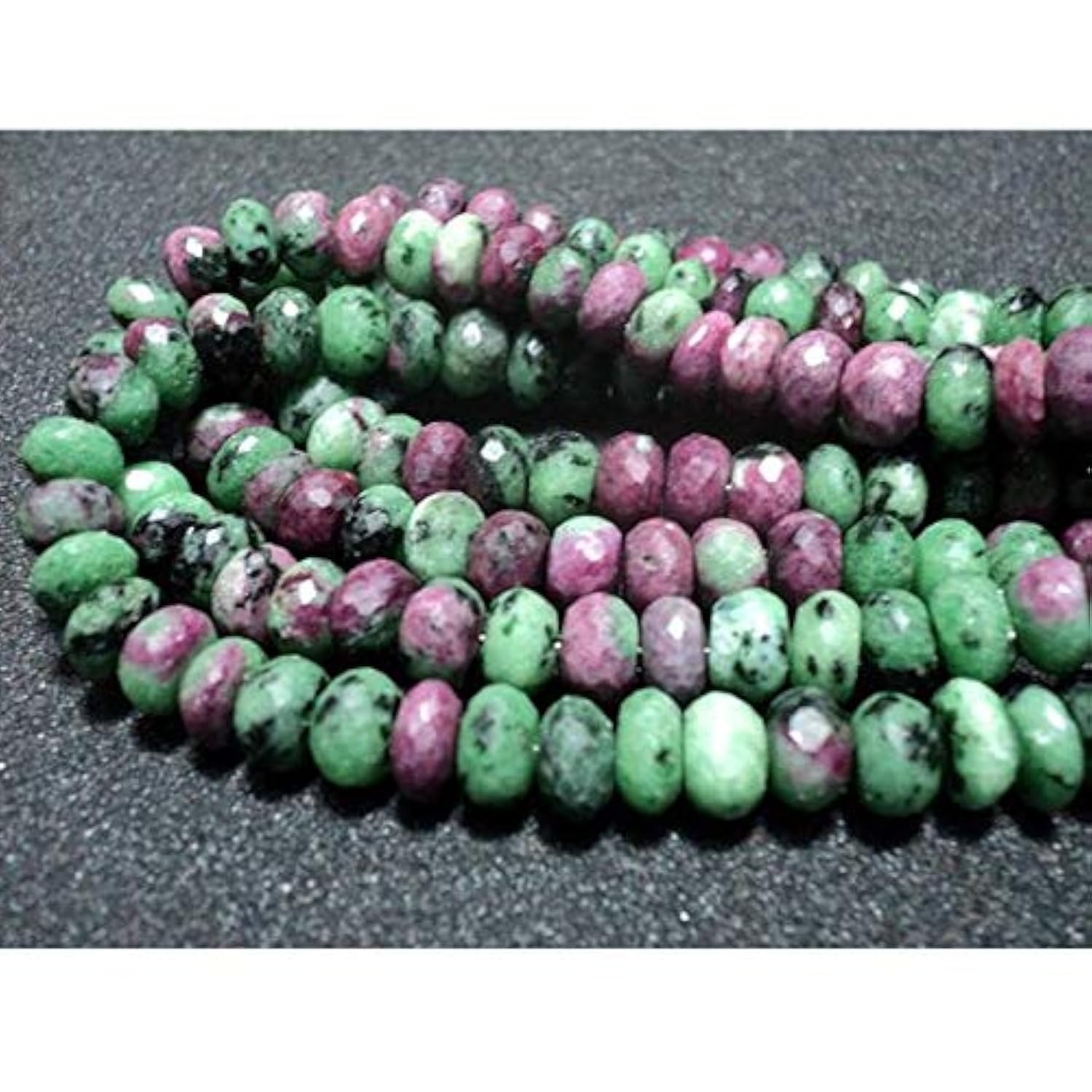 Perles en rubis zoisite facettées 9mm pour collier bohème chic été