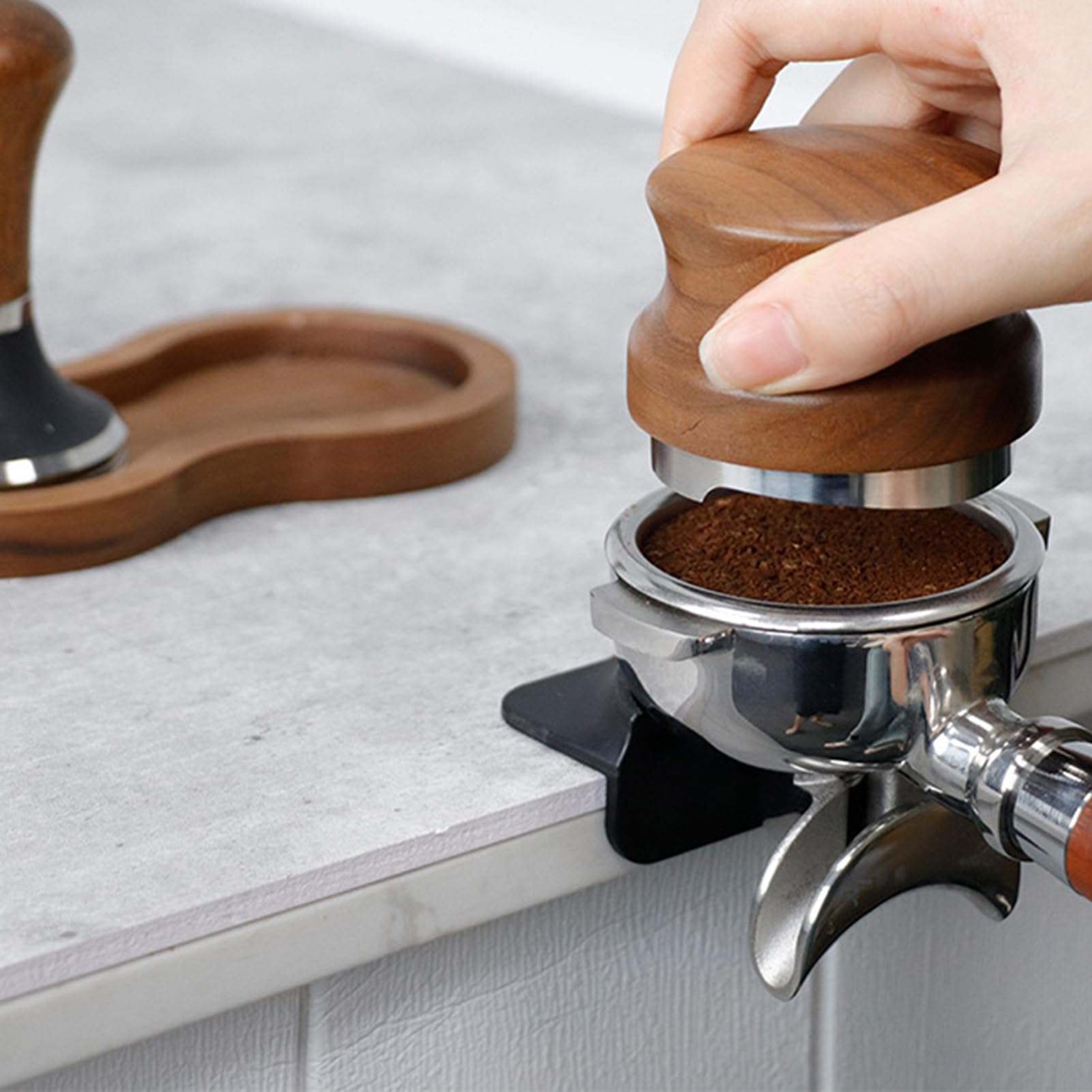 Coffee Tamper Matn - 3.15 X 1.38 X 0.79in Silicone Coffee Tamper Mat | Black Silicône Food Grade Pad | Côffee Tamping Mat |Non-Slip Silicone Food Grade Black Pad for Côffee