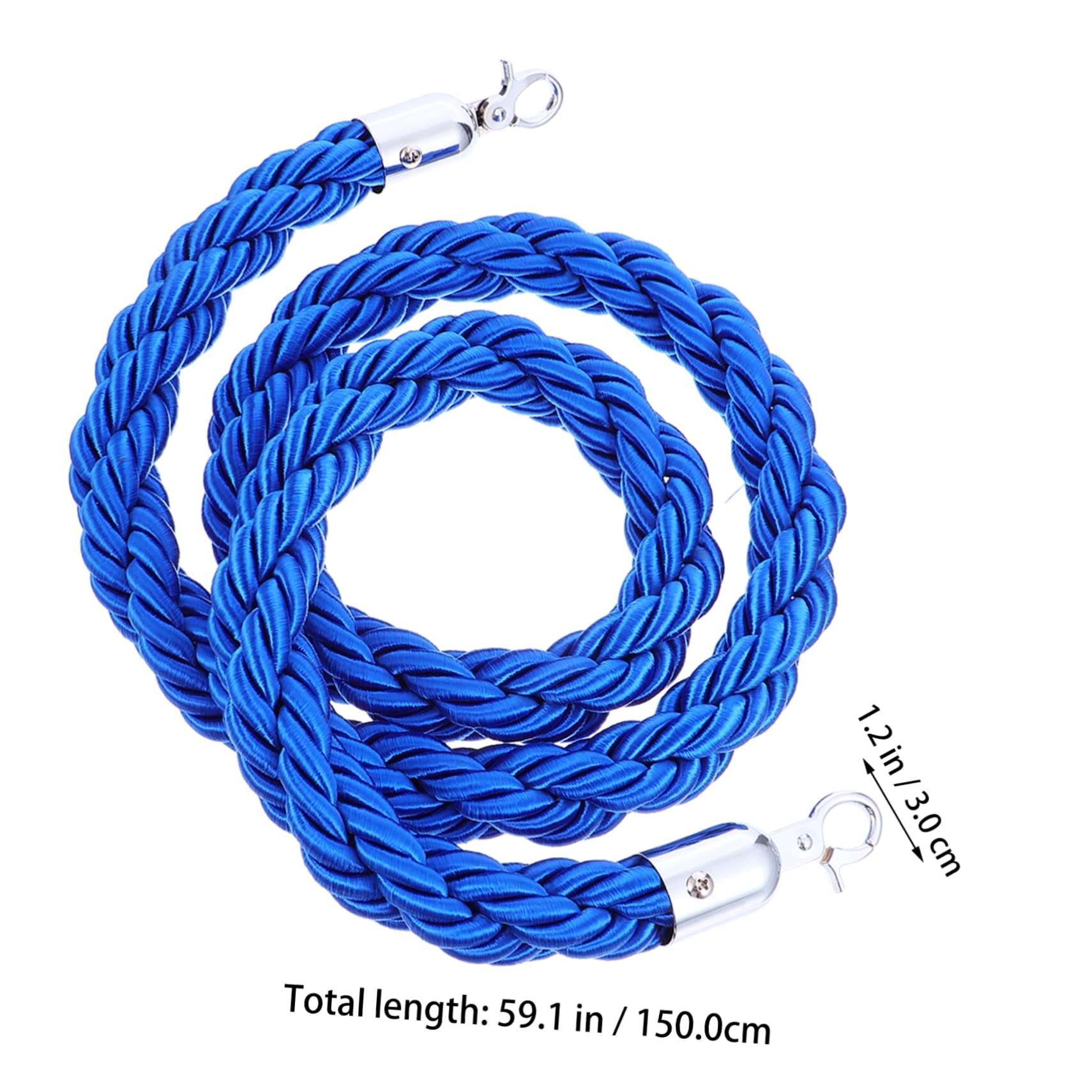 MUCKLILY Isolation Zone Stanchion Crowd Control Rope Line up Strap Rope and Post Banner Stanchion Post Crowd Control Stanchions Post Queue Line Thick Rope for Decking Hook Rope Blue