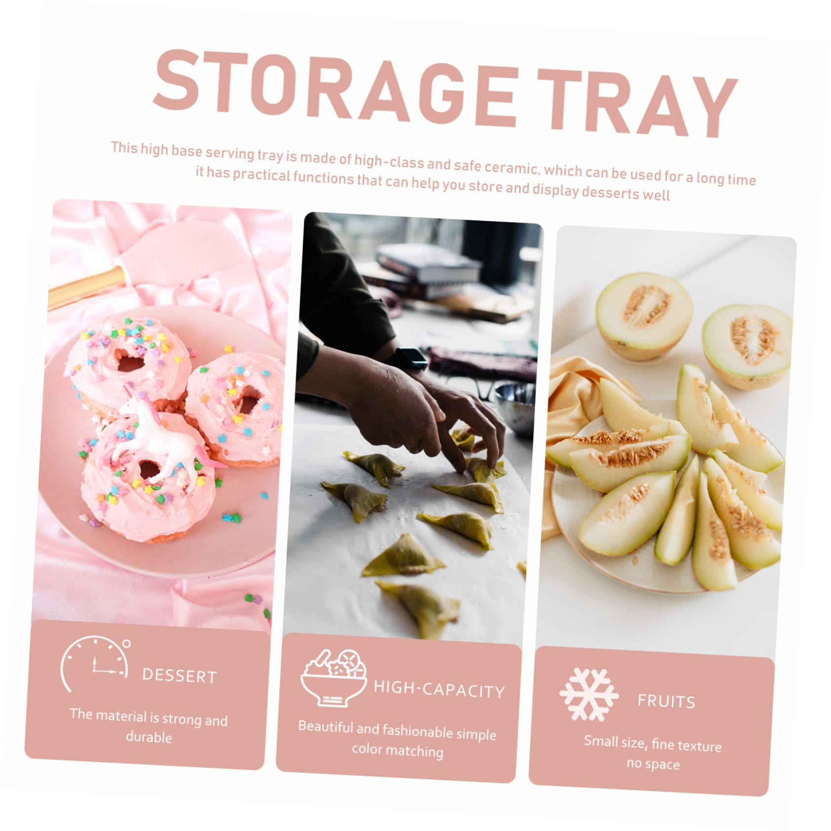 COLLBATH Alzatina per Torta in Ceramica Bianca, Vassoio Alto per Dolci | Design Semplice e Creativo, Resistente All’usura, per Servizio Tavola in Ristoranti e Cucine