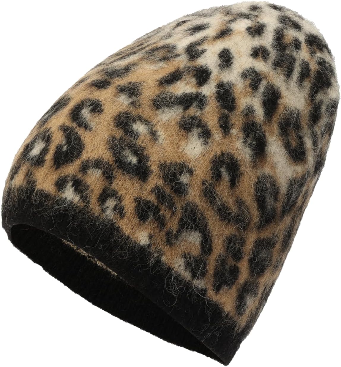 Kate Spade Women's Downtown Leopard Beanie, Stylish Hat & Fashion Accessory Cap for Cold Weather
