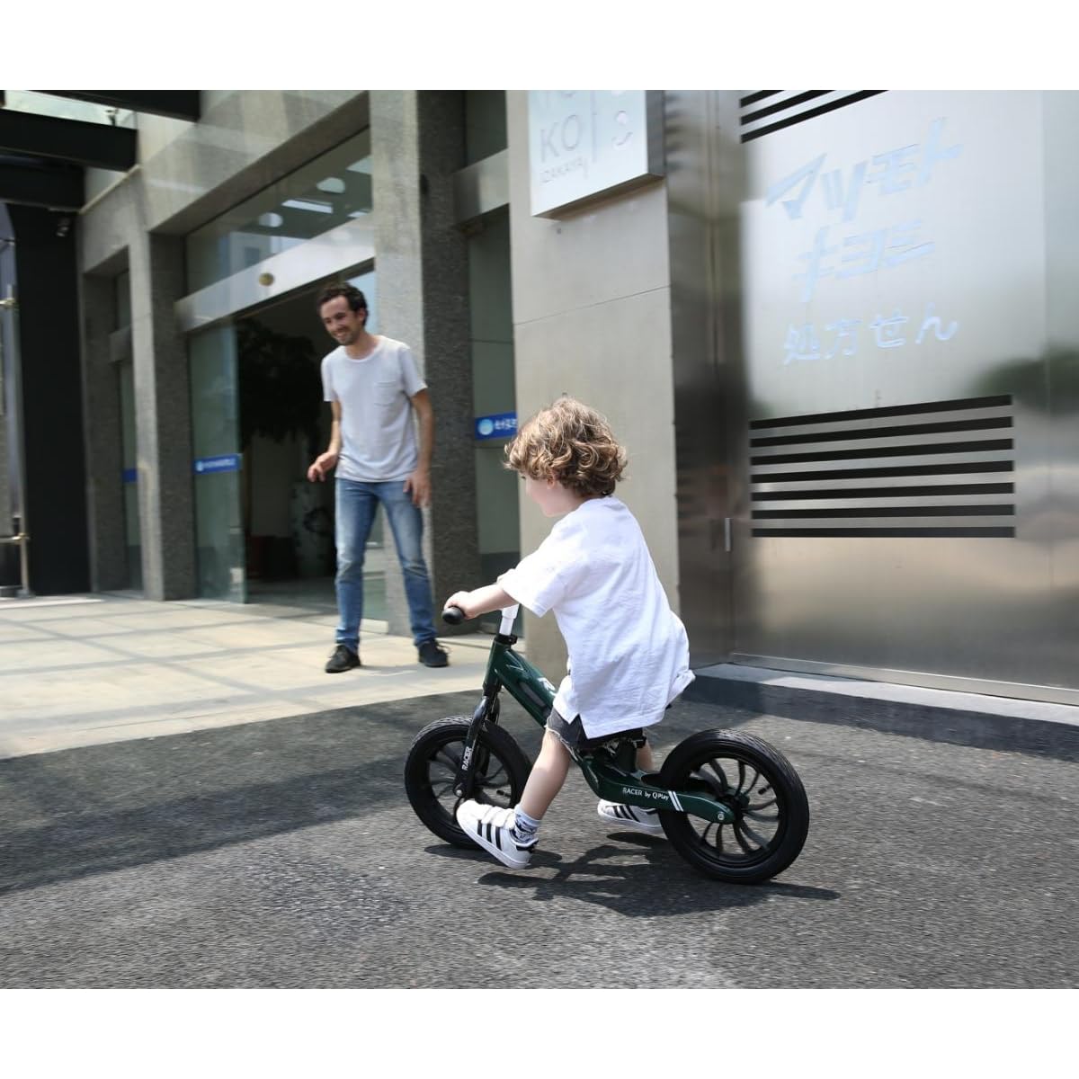 QPlay Rowerek biegowy Racer Junior Magnez czarny/zielony