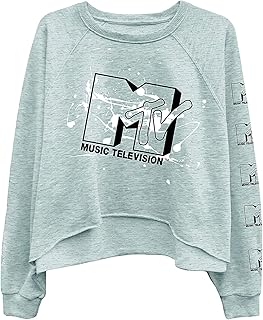 MTV Ladies Long Sleeve Shirt - I Want My Logo Oversized Raglan Fleece