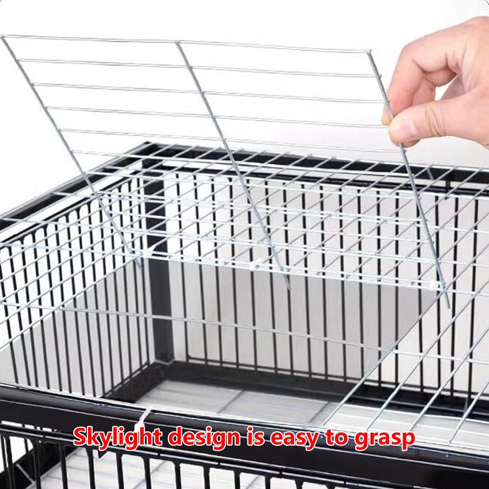 Trampa para Pájaros Jaula Trampa 2CM Distancia cifrada con tragaluz Trampa para Animales Diseño antiescape Fácil de Montar, Apto para Patios, Granjas y Parques(60x60x26cm)
