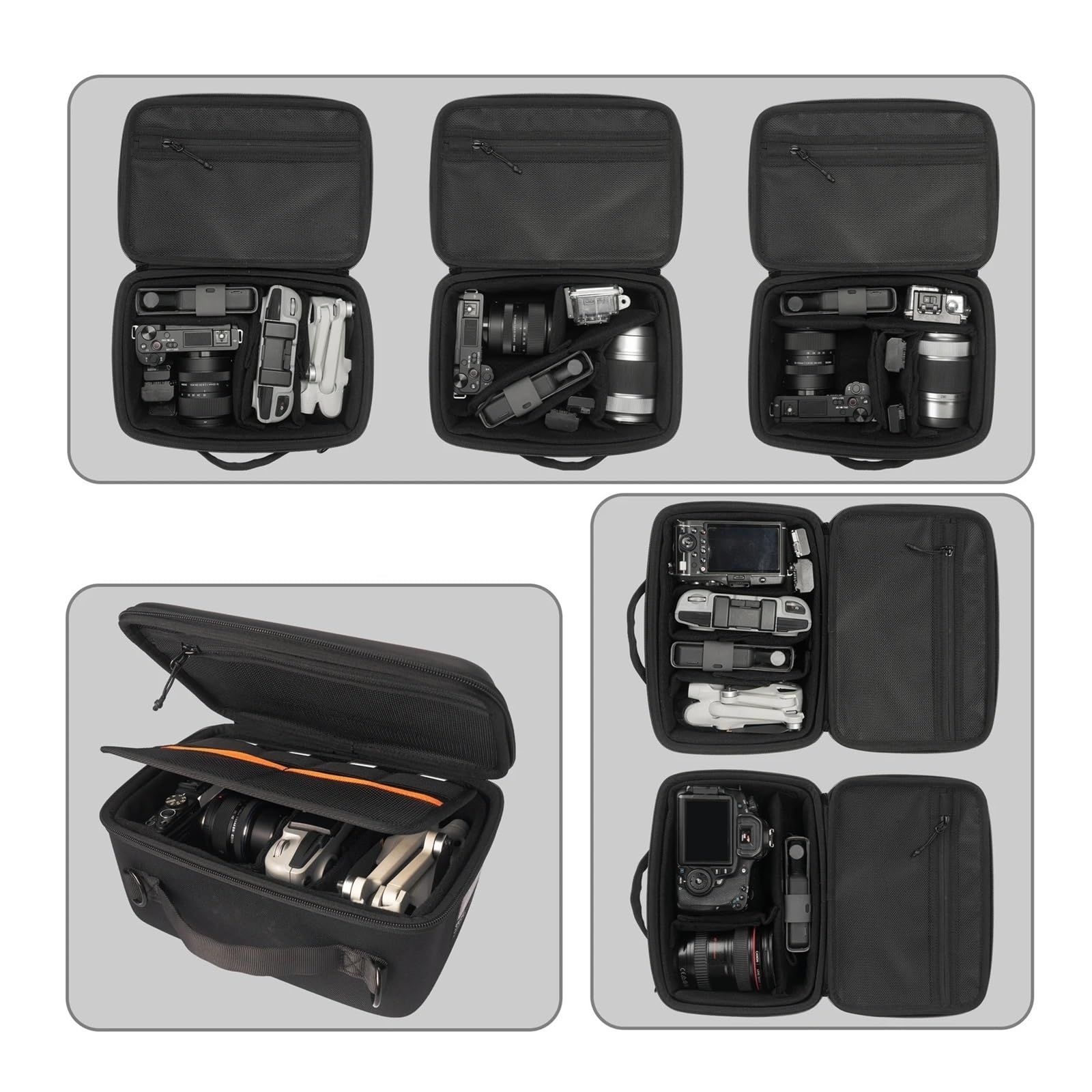 Zaino Motos Custodia Da Viaggio Antiurto Per Borsa Fotografica Impermeabile Guscio Rigido Per DJI Drone DSLR Mirrorless Divisori Borsa Moto