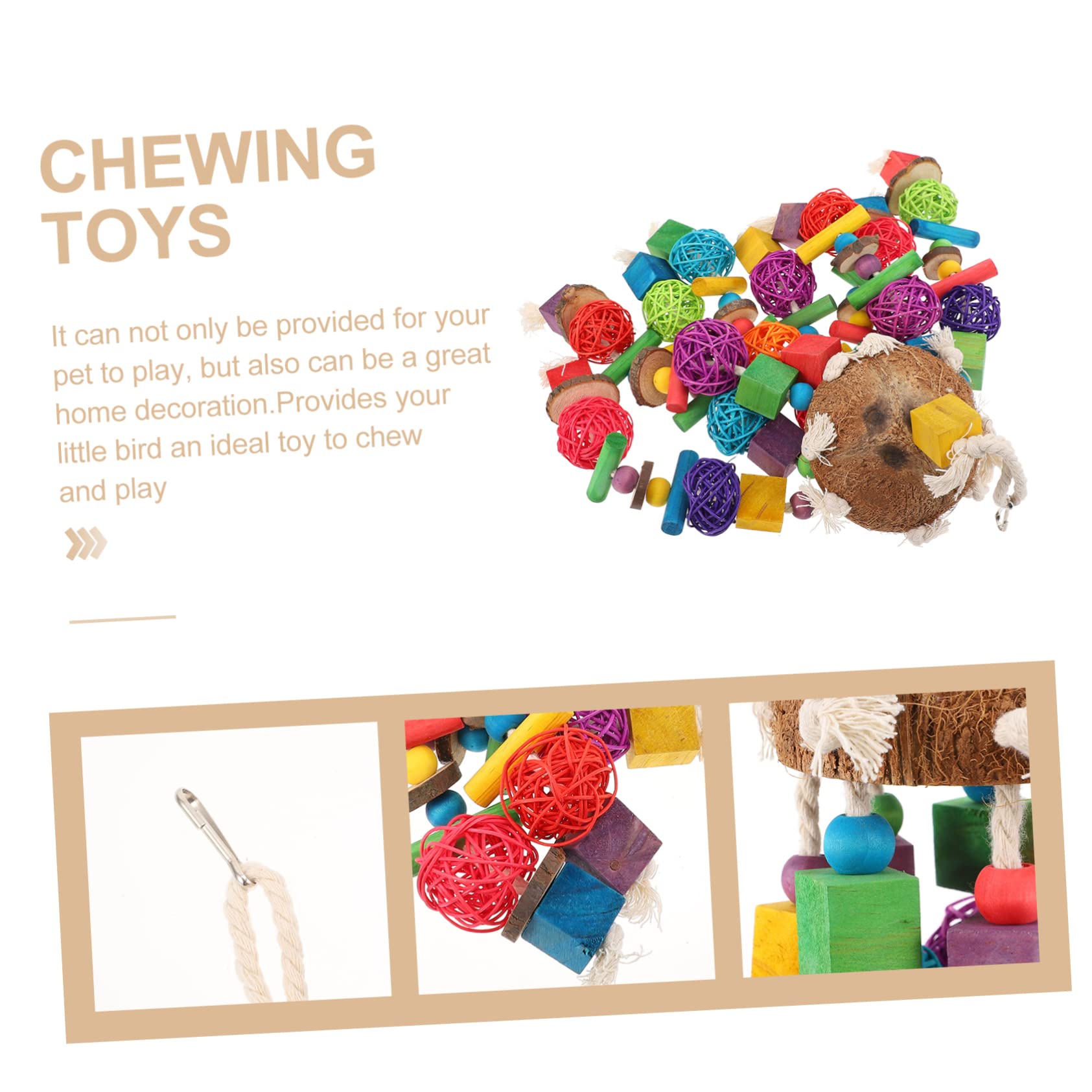 Toddmomy 1pièces Jouet à Mâcher pour Perroquet Jouet à Mordre pour Oiseau Suspendus pour Perroquet Accessoires pour Cage