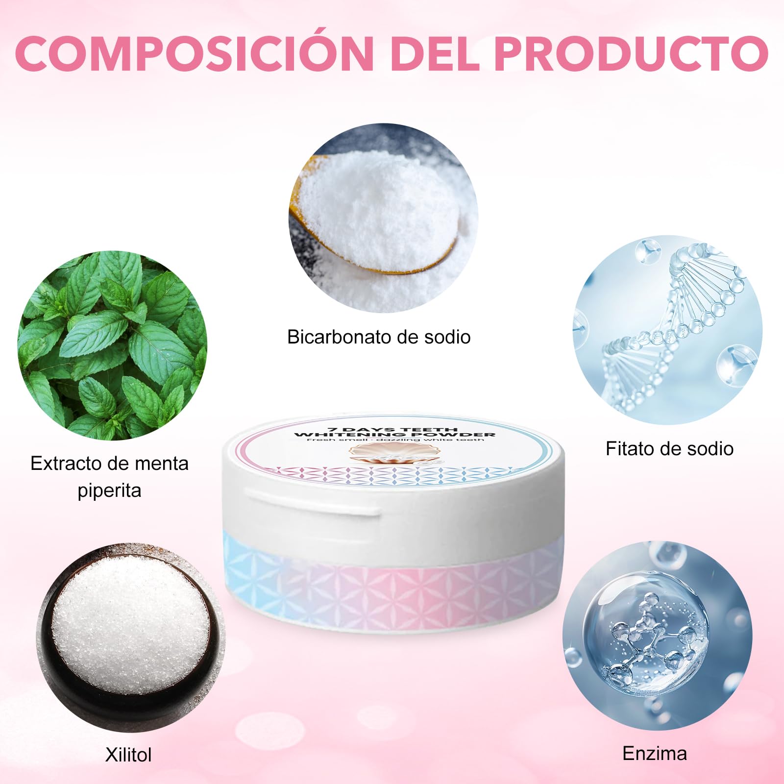 Blanqueador Dental Profesional,Polvos Blanqueadores Dientes,Blanqueamiento Dental Eliminación Profunda de Manchas,Eficaz Para Fortalecer Dientes y Encías,Suave Para Dientes Sensibles(white) - 2
