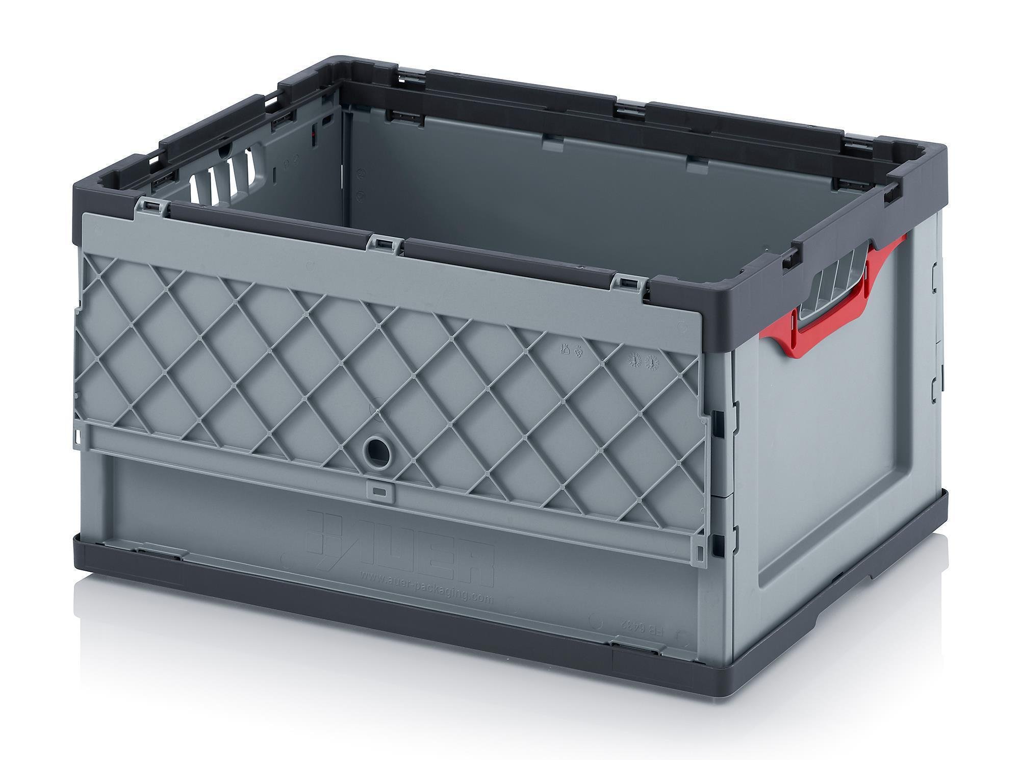 Profi-Faltbox mit Deckel Auer Packaging | Behälter Stapelbehälter Aufbewahrungskiste Transportbox Plastikbox Klappbox | FBD 64/32, 60x40x32 cm, 67 Liter,