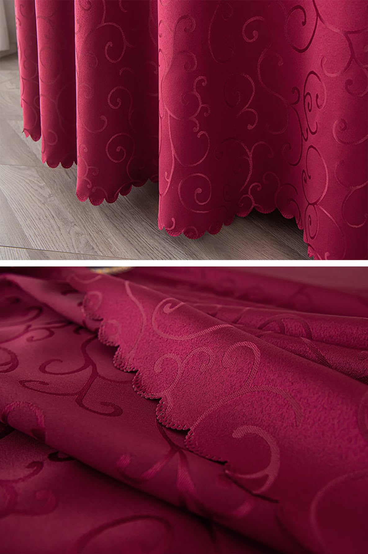 Mantel Jacquard Redondo Protege y Decora la Mesa Adecuado para el hogar, Hotel Restaurante, Banquete de Boda, reunión de Oficina Rojo Diámetro 260 cm