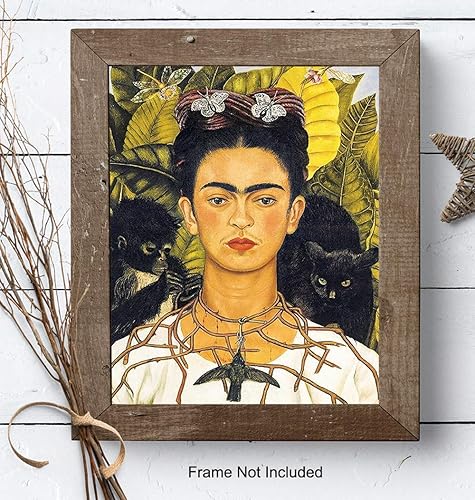 Miniatura 7 de Poster - 8x10 Mexican Art Wall Decor Picture Print for Bedroom, Living Room, Home, Apartment - Gift for Women, Woman Artist - Monkey, Cat,