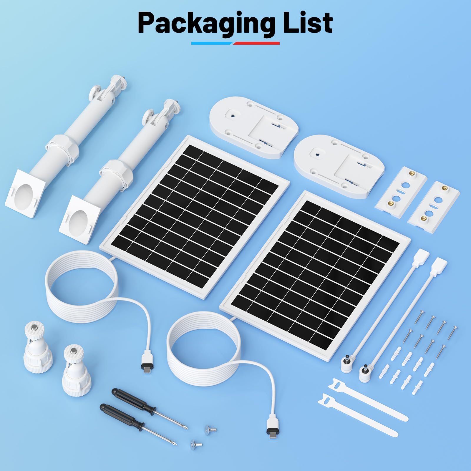 Pannello solare e supporto da parete 2 in 1 per Ring Cam, caricatore solare da 7 W compatibile con anelli Spotlight e Stick Up Outdoor Cam Batteria, Supporto per telecamera di sicurezza per esterni
