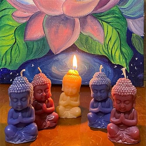 Miniatura 2 de Moldes de silicona para velas de diseño de Buda para decoración de moldes de silicona para manualidades de resina epoxi aroma, molde de yeso