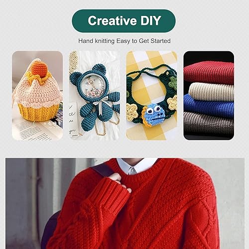 Miniatura 5 de 44 agujas de tejer de doble punta, de acero inoxidable para suéter de tejido recto, juego de agujas rectas de 0.197 in, 0.187 in, 0.177 in, 0.157