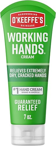 Crema de manos O'Keeffe's para manos trabajadoras para sequedad extrema - Tubo de 7 oz (1 paquete) - Cuidado reparador de la piel para manos