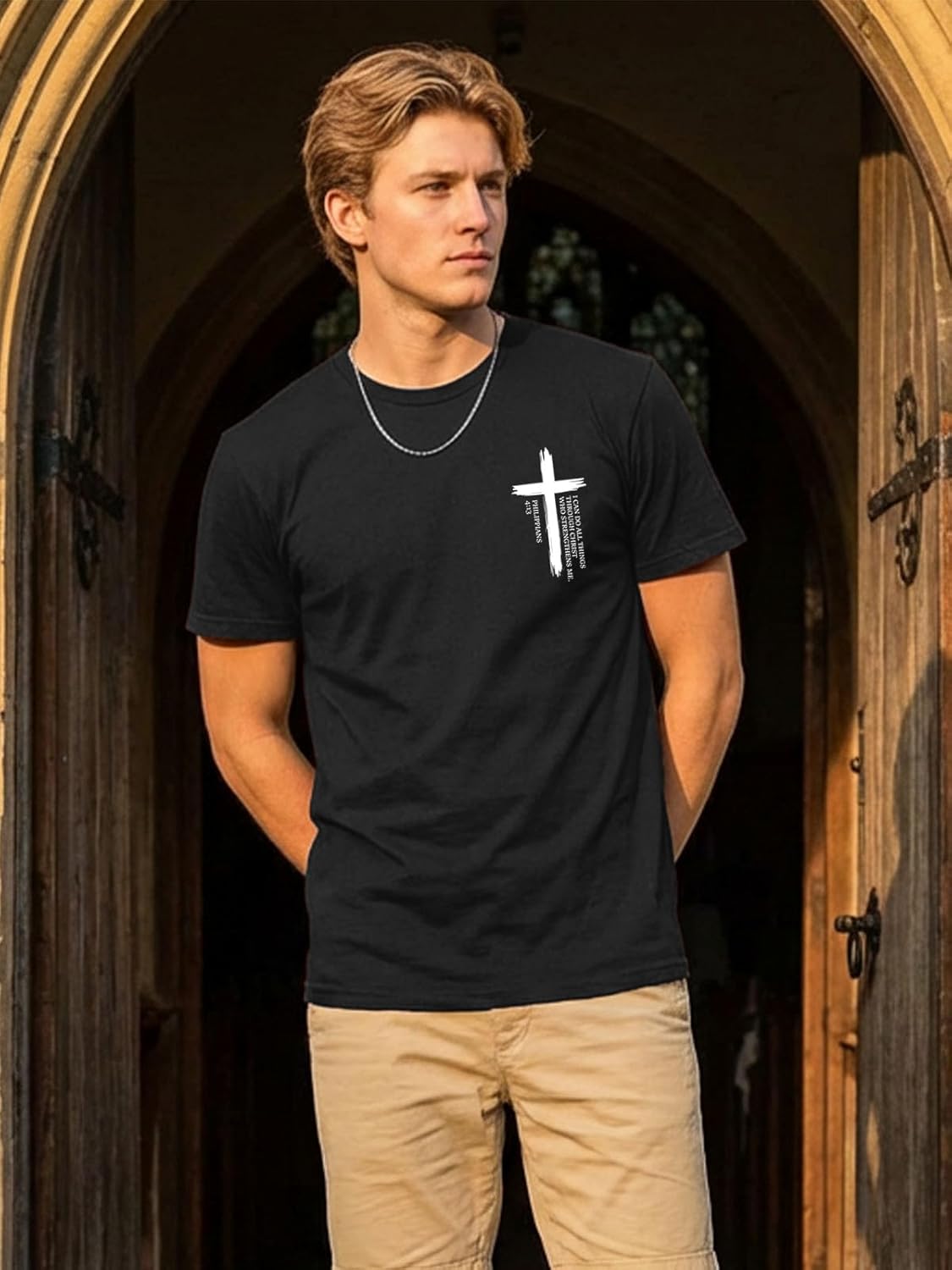 Christian Shirts for Men Jesus Faith Cross Religious Sayings Tshirt Vintage Bible Verse Inspirational Tee Tops - Image 2