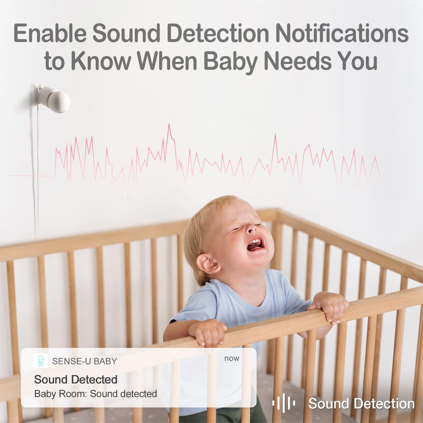 Amazon.com: Sense-U Smart 2K Video Baby Monitor, Pan/Tilt, Person 
