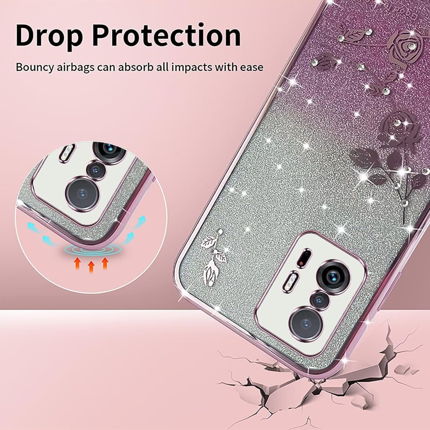 Transparente Handyhülle Für Xiaomi 11T/11T Pro – Mit Blumen-Muster, Ultradünn & Stoßfest (TPU)