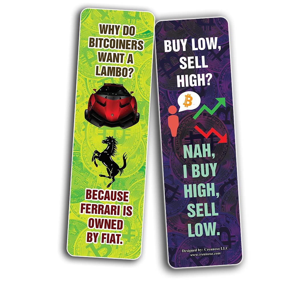 Amazon.com: Creanoso Funny Crypto Bitcoin Bookmarks (10-Sets X 6 Cards) -  Awesome Bulk Buy Bookmarker Set Personal Collection : Office Products