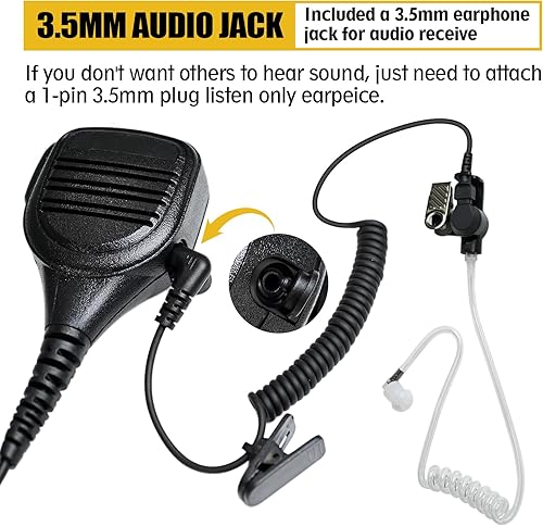 Miniatura 3 de WODASEN 2-Pin Walkie Talkie altavoz hombro micrófono de radio de mano para Motorola CP100 CP200 CP200XLS CP185 CP200D RDM2070D RDV5100 RDU4100