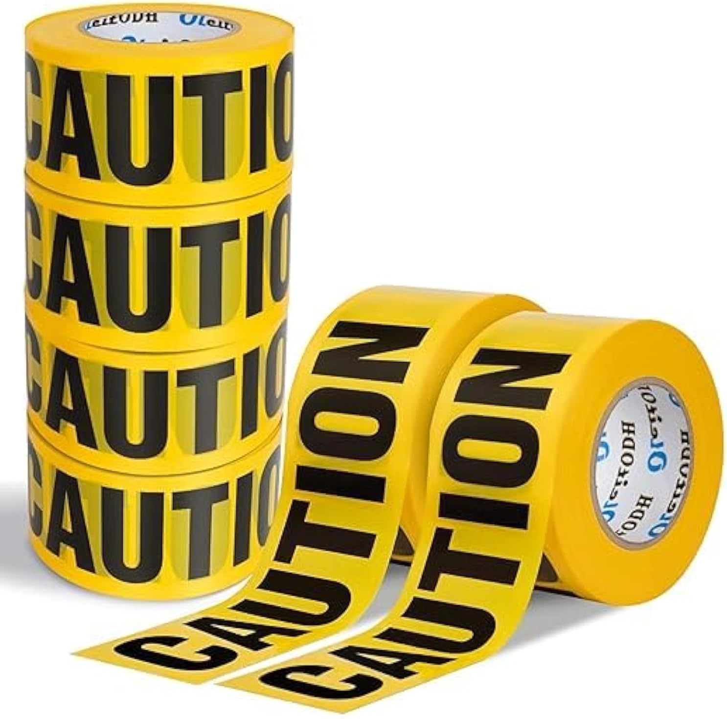 Halloween Yellow Caution Tap,3" x1000ft Halloween Decorations Warning Caution Tapes,Bright Yellow w/Bold Black Text, Ideal for Halloween, Zombies Party, Fake Police Tape, Building Sites (6 pack)
