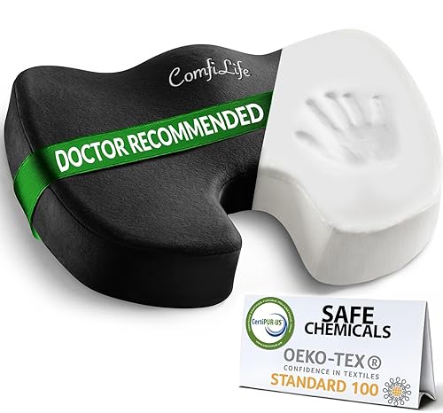 ComfiLife Premium Comfort Seat Cushion - Non-Slip Orthopedic 100% Memory