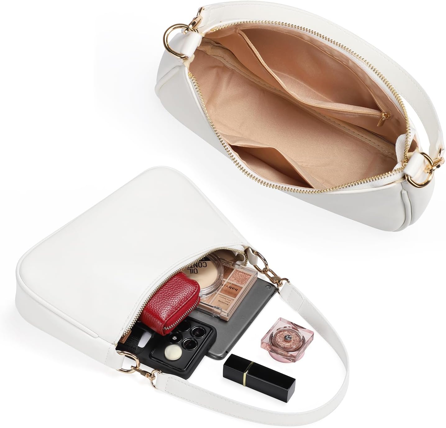 WantGor Clutch Tote Handbags, Shoulder Purse for Women Crossbody Bags Mini Hobo Bag Retro Vegan Leather Trendy Handbag - Image 5