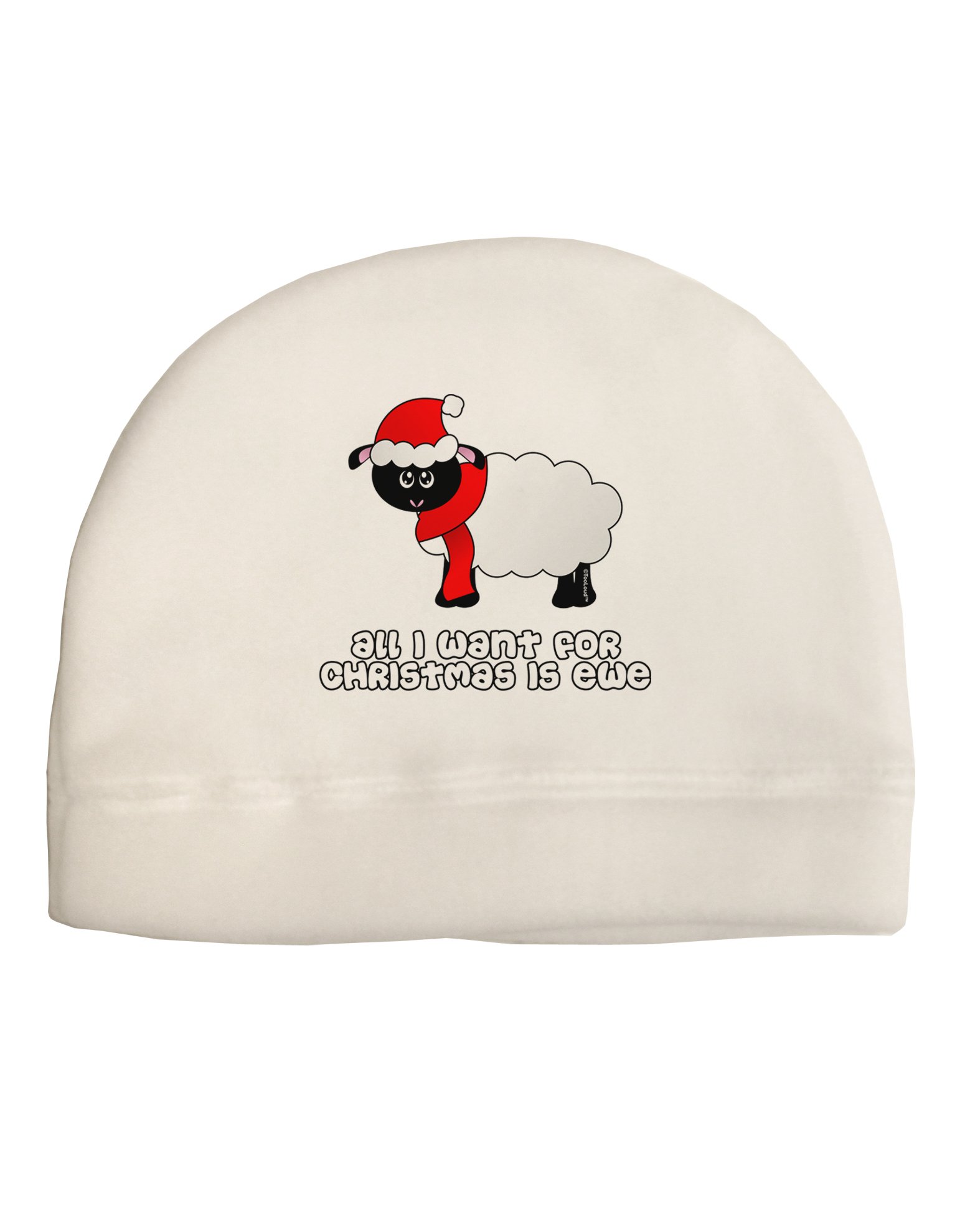 TOOLOUD All I Want for Christmas is Ewe Sheep Child Fleece Beanie Cap Hat White