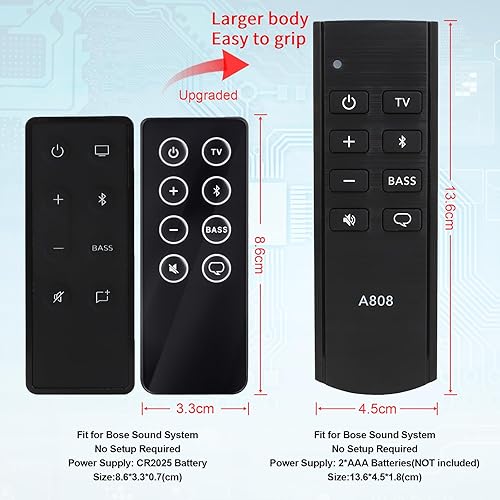 Miniatura 4 de CHUNGHOP Control remoto Bluetooth mejorado compatible con Bose Solo 5 10 15 Series ii Sistema de sonido de TV 732522-1110 418775 Sistema de barra de