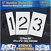 Curb and Median Stencils - 6 inch Number KIT Stencil Set - (12 Piece) - 6 x 4 x 1/8 (128 mil) - Pro-Grade