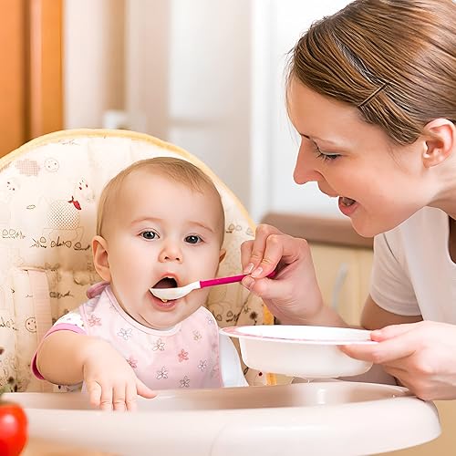 Miniatura 5 de R HORSE Juego de 5 baberos para bebés con bolsillo para atrapar migas y botón a presión, baberos impermeables para bebés de 6 a 24 meses