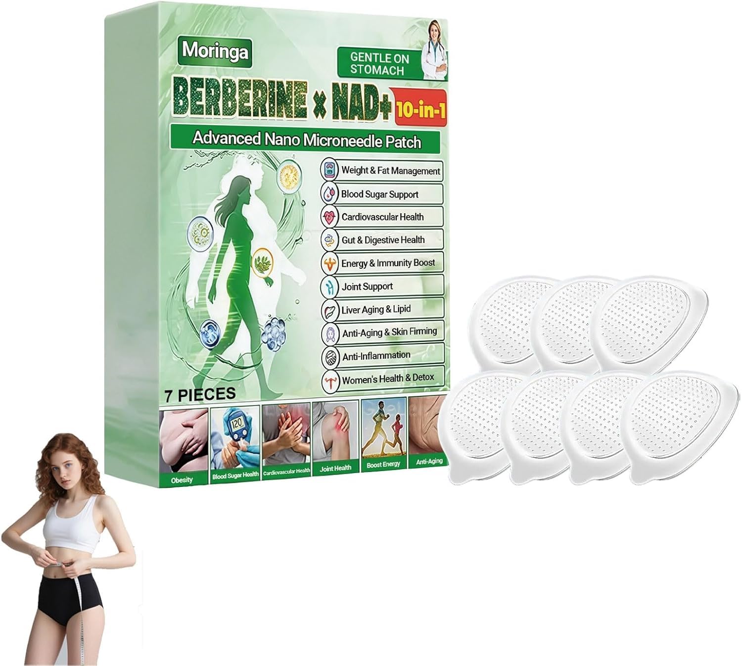 Moringa 10-in-1 Nano Microdarts Patch, 2026 New Moringa Patch, Natural Skin Care Patchs for Women and Men, Suitable for All Skin Types (5 Box) — view 8