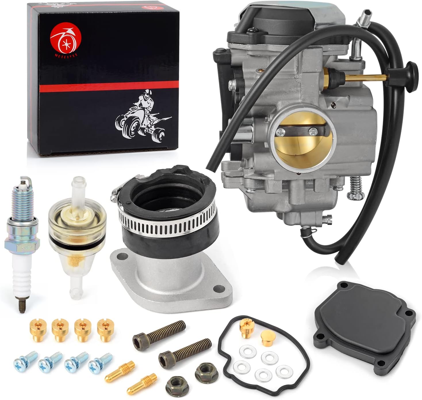 Carburetor Carb and Intake Manifold 1999 2000 2001 2002 2003 2004 Compatible with Yamaha Bear Tracker 250 YFM250 YFM250X Carb