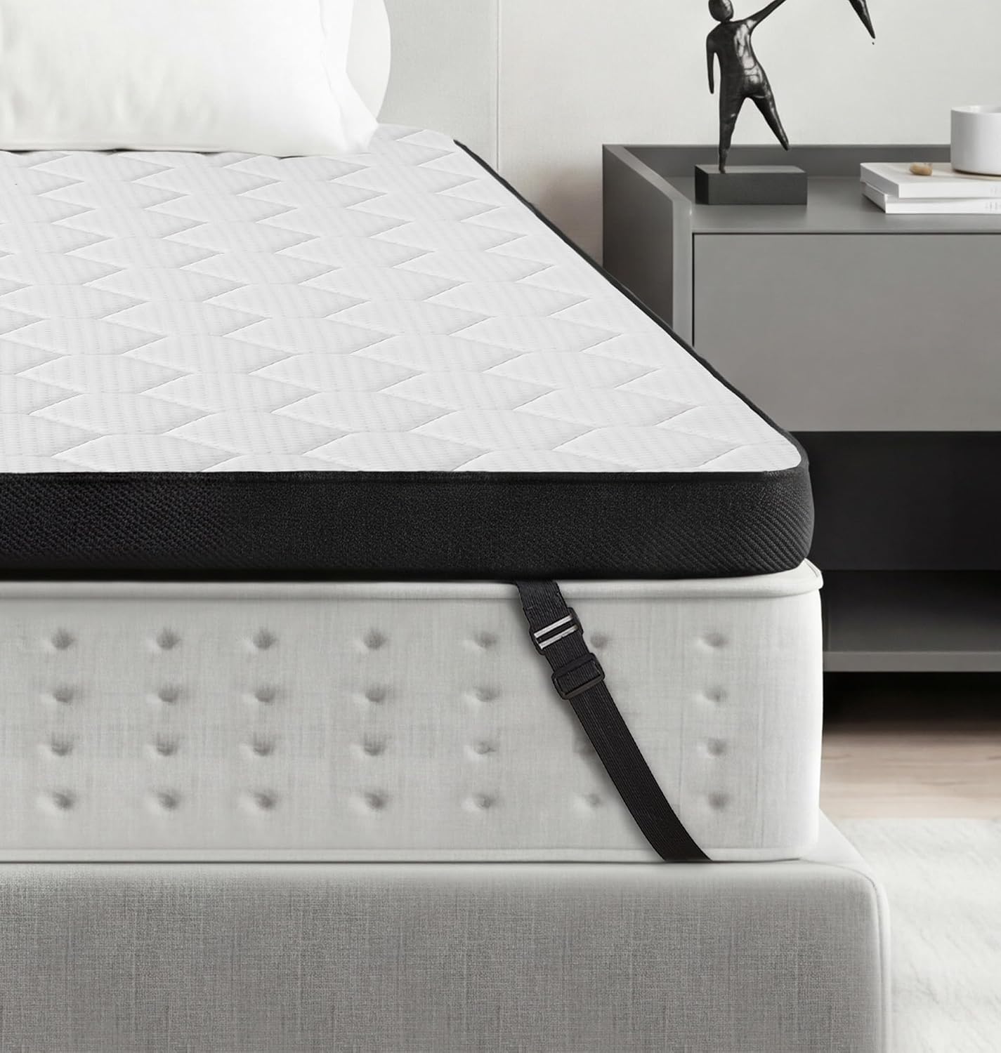 Extra Firm Mattress Topper Full Size 3 Inch in A Box Dual Sides Flippable | Firm to Extra Firm Bed Topper for Back Pain High-Density Hard Mattress Pad with Washable Cover CertiPUR-US 75x54