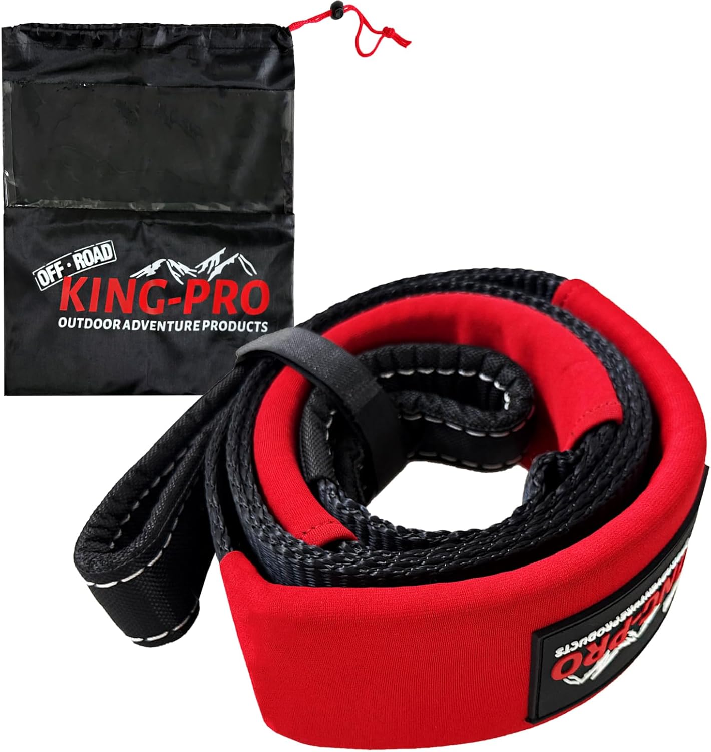 KING-PRO Tree Saver Strap 3in x 8ft, Emergency Recovery Tow Strap 33,000lbs Break Strength Tree Trunk Protector Rope for SUV ATV Off Road