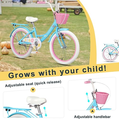 Miniatura 97 de Glerc Maggie Girls Bike, 12-20 Inch Kids Bike for 2-13 Years Old Children, Princess Style Kids Bicycle with Doll-Seat & Basket & Training Wheels,