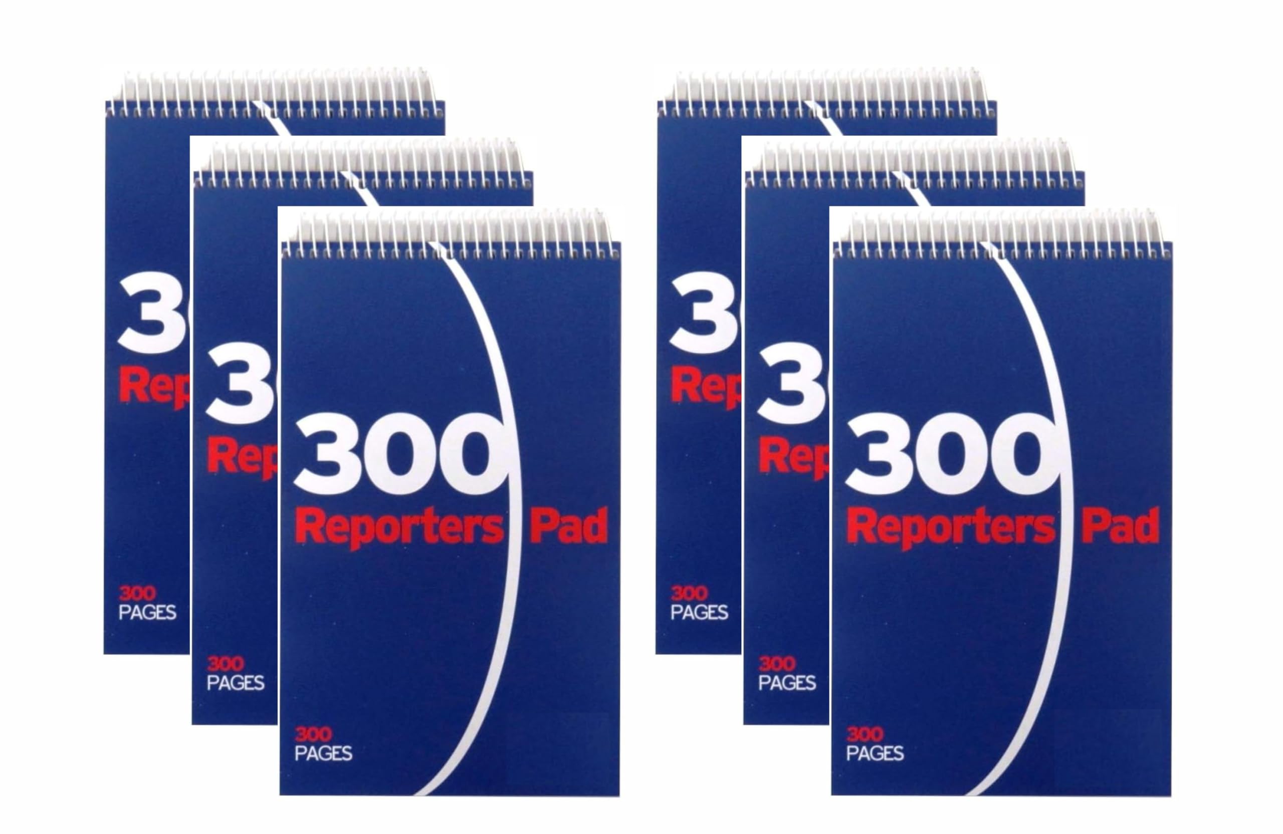 spiral reporter’s notepad wirebound notebook 300 pages 210x124mm (Pack of 6 Pads, 300 pages)