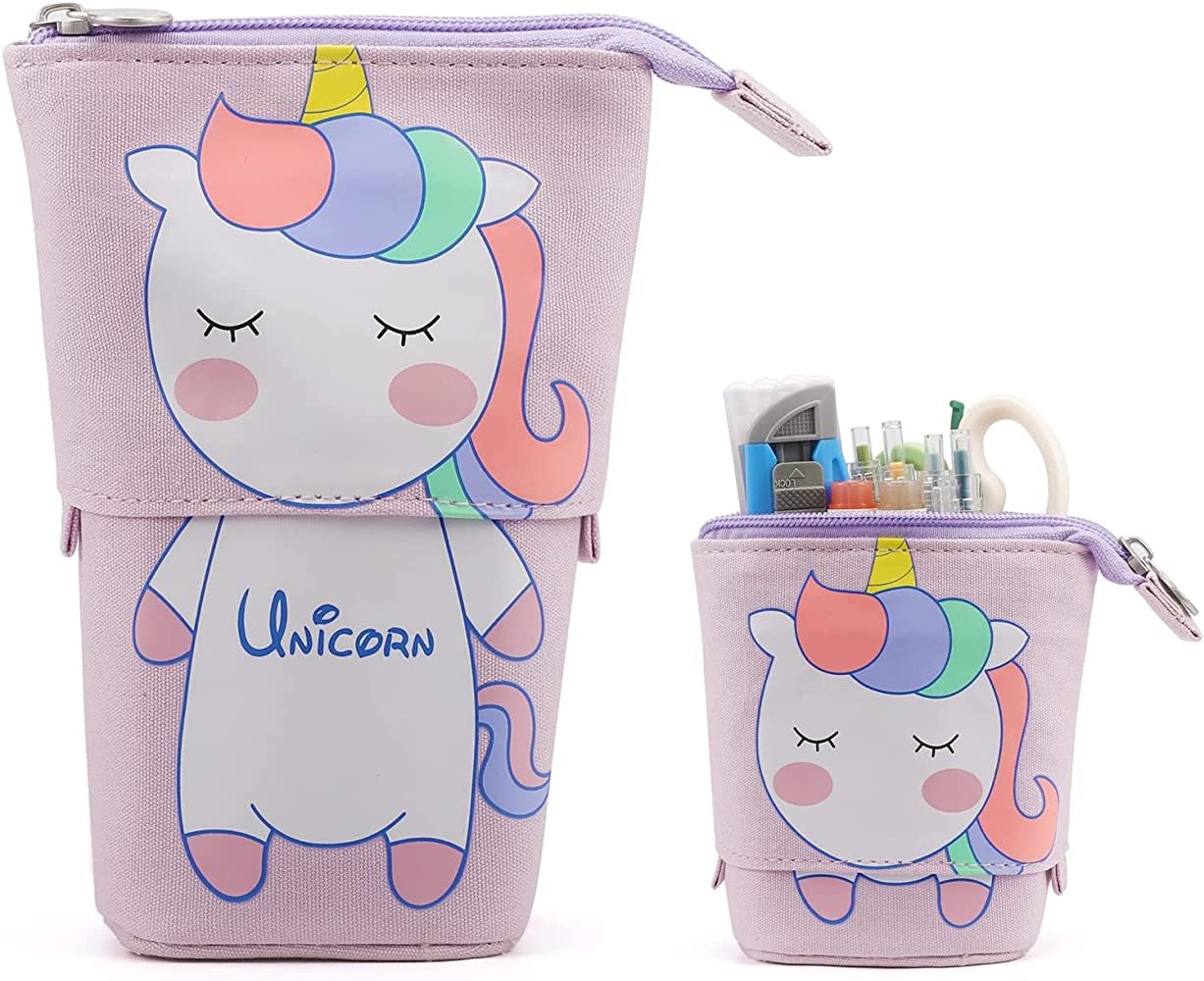 SAMVARDHAN Ethylene Vinyl Acetate (Eva) Pen Pencil Telescopic Holder Pop Up Stationery Pouch Makeup Cosmetics Bag For Women Girls Boys,Transformer Standing Organizer Case (Unicorn,Pink Blue Purple) (B0C74J2R3V) Amazon Price History, Amazon Price Tracker