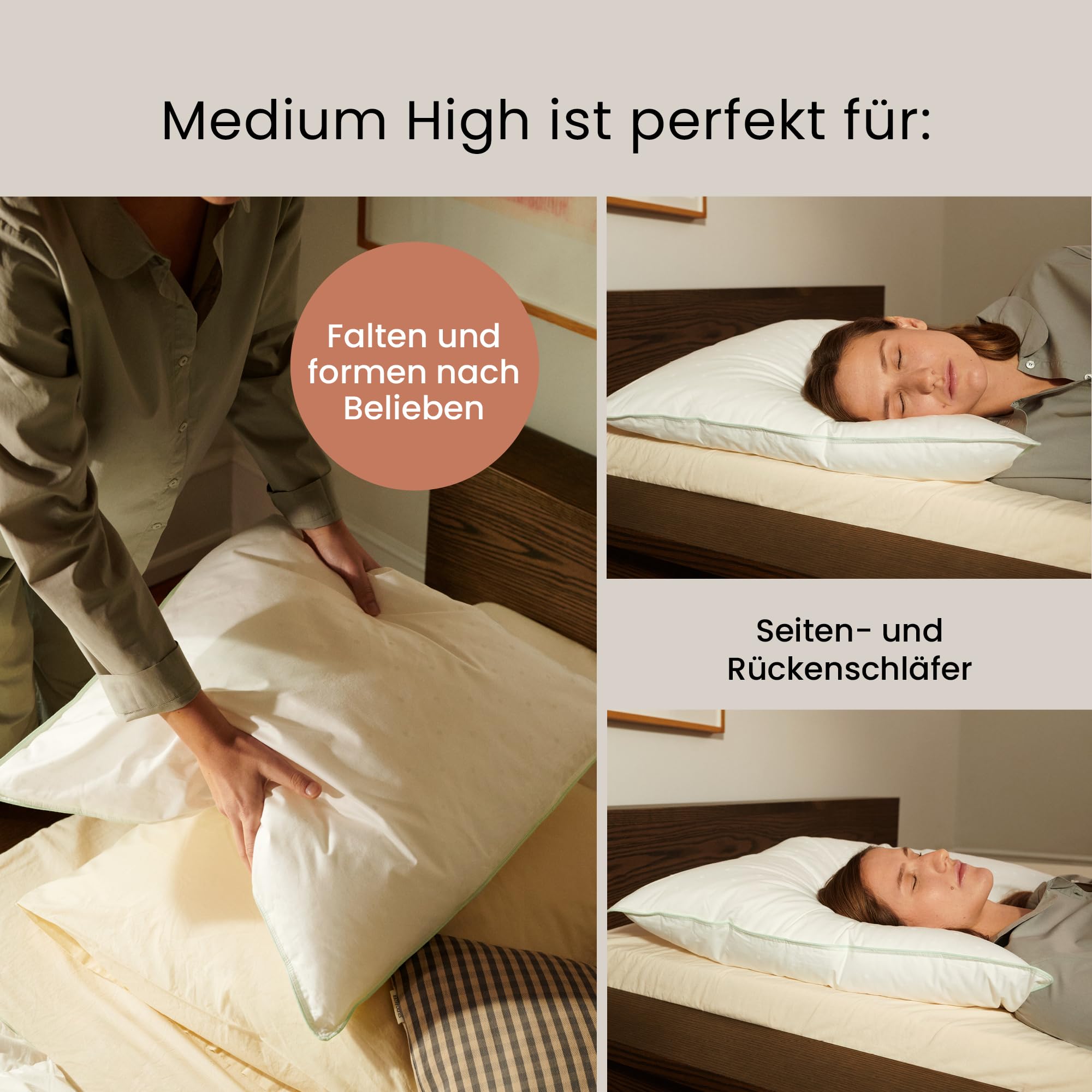 FOSSFLAKES Nordic Sleep Bed Pillow for Side Sleepers, Large