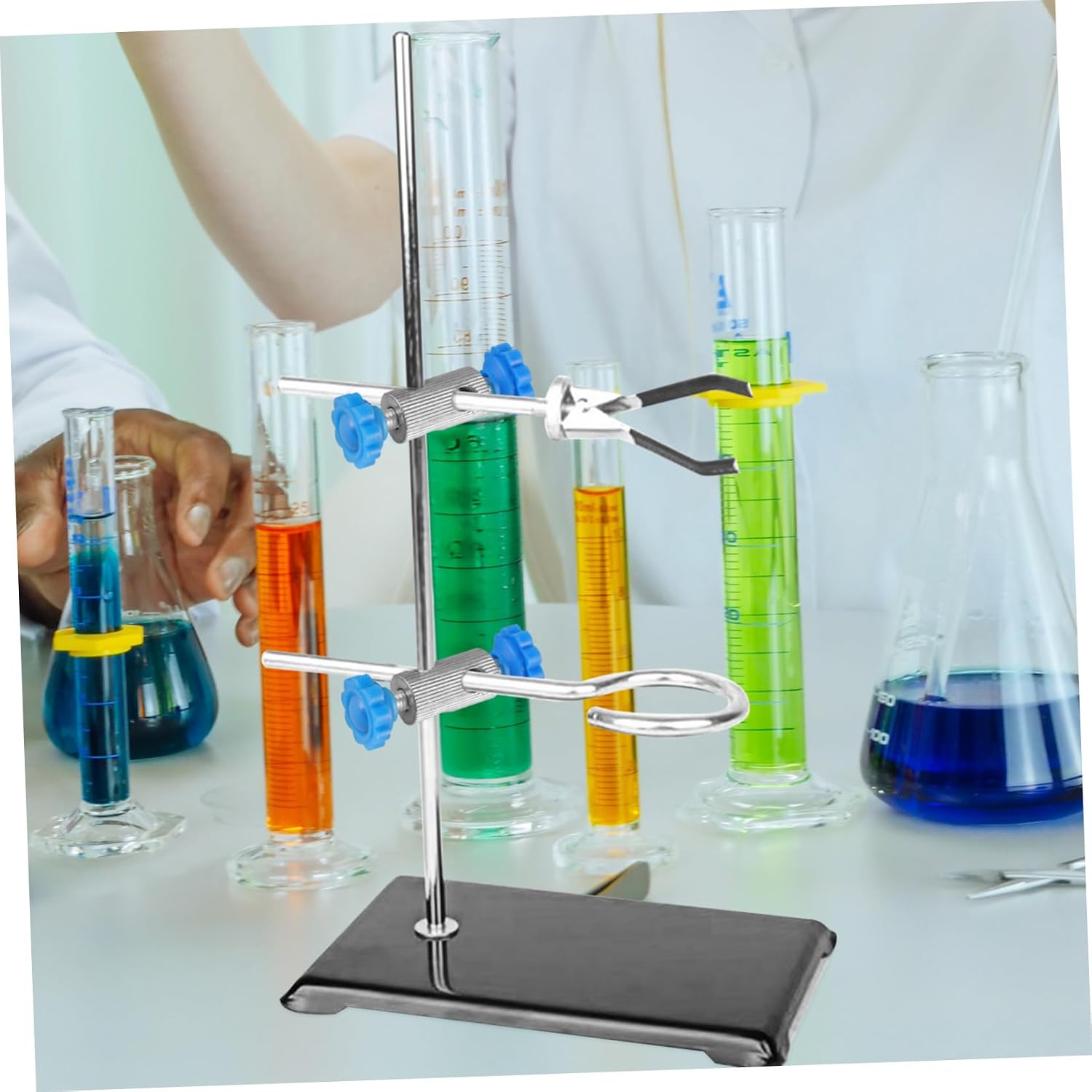 2pcs Lab Stand Clamp Holder Heavy Duty Cross Clamp Laboratory Stand Support Sturdy Easy to Use